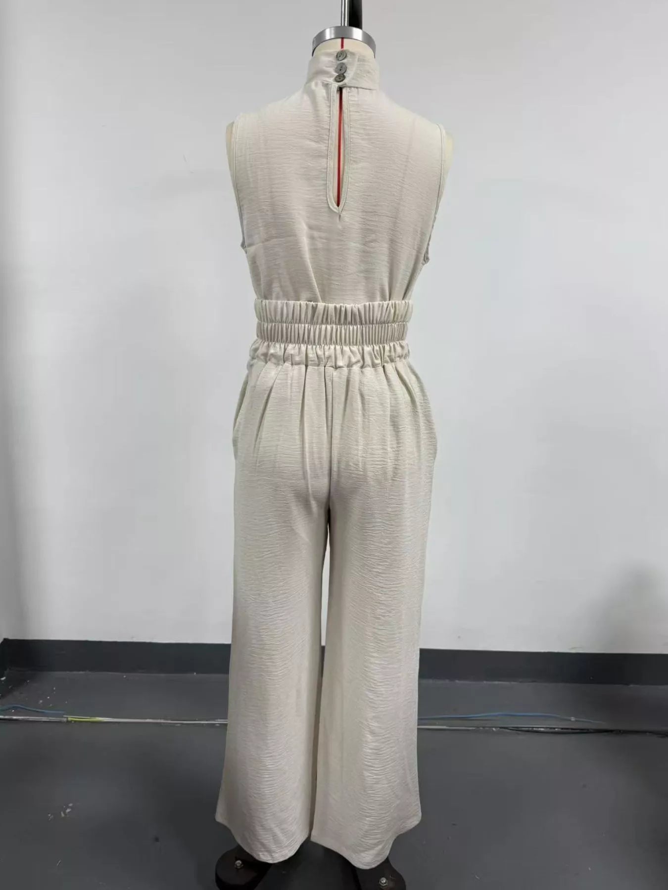 Full Size Sleeveless Wide-Leg Jumpsuit with Smocked Waist Plus Size