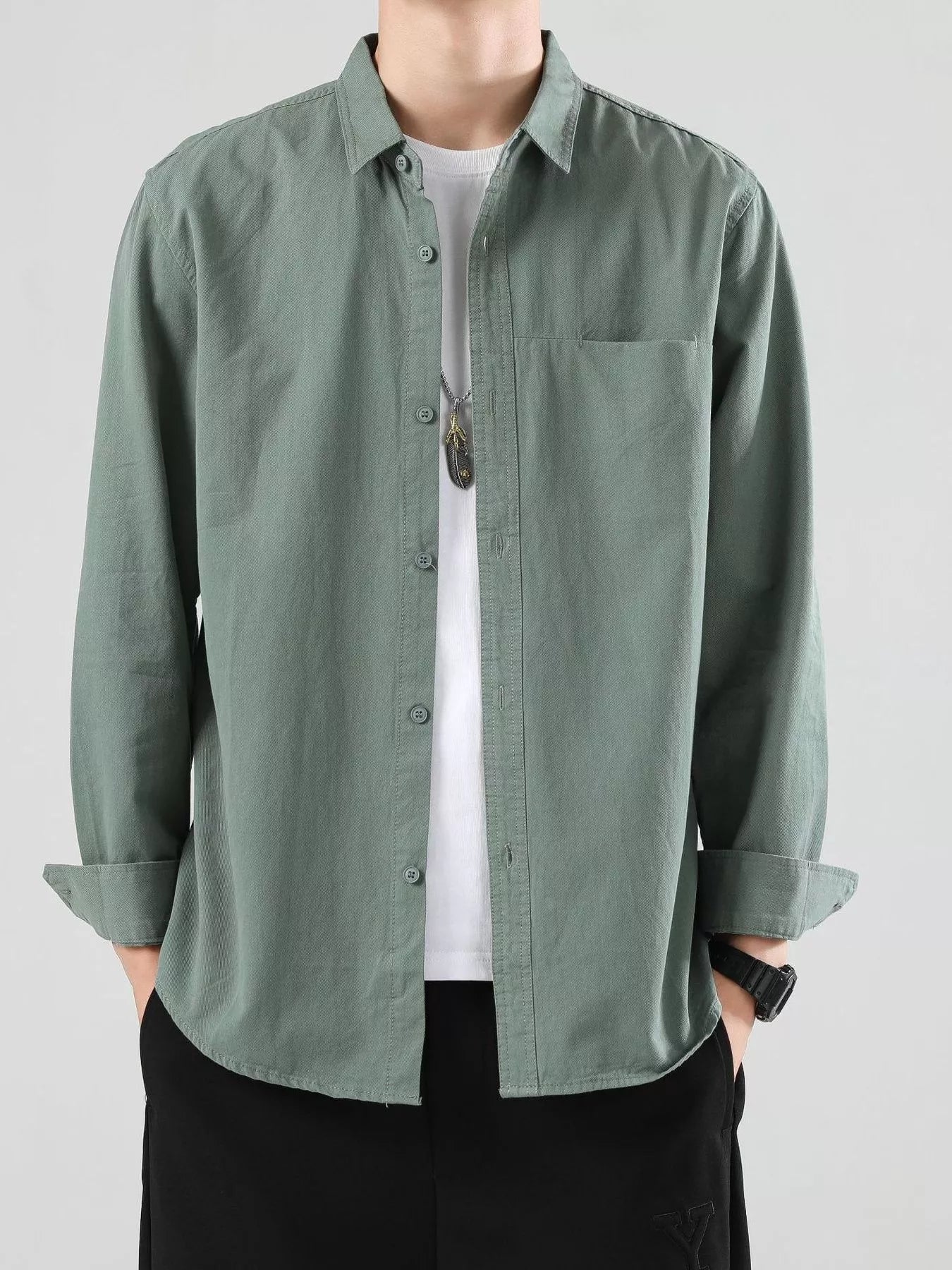 Men's Full Size Button-Up Casual Shirt Plus Size