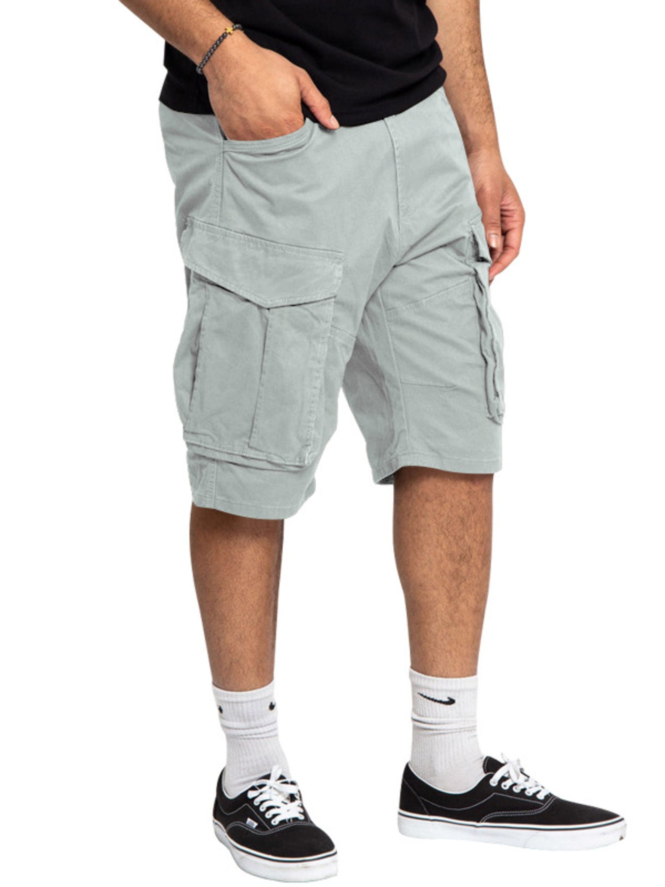Men's Full Size Cargo Shorts with Multiple Pockets Plus Size