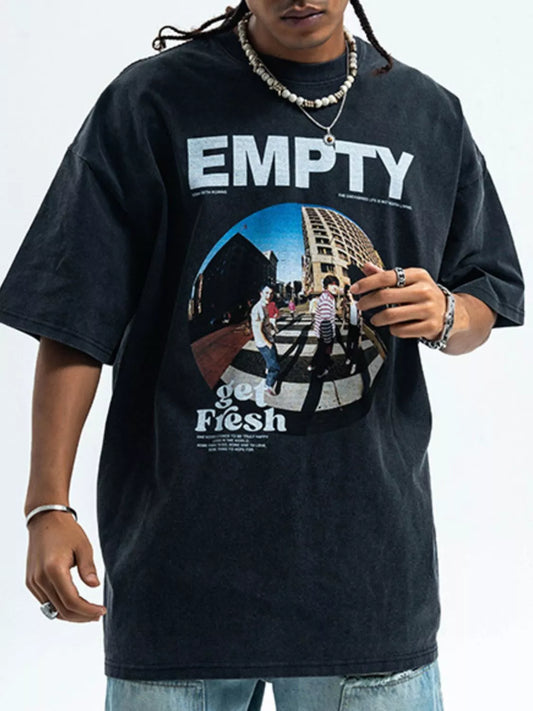 Men's Graphic Round Neck Short Sleeve T-Shirt