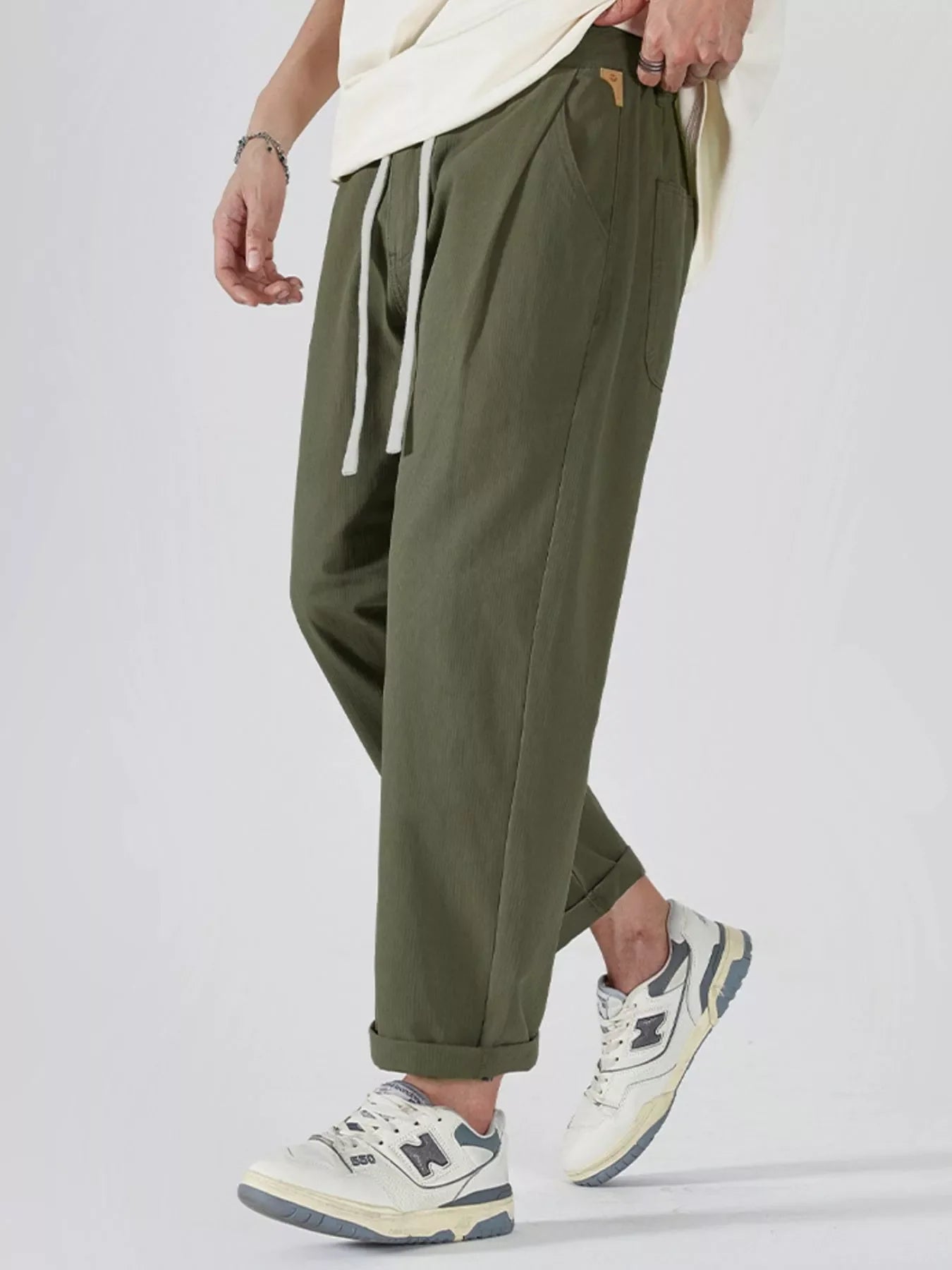 Men's Full Size Drawstring Wide Leg Pants Plus Size