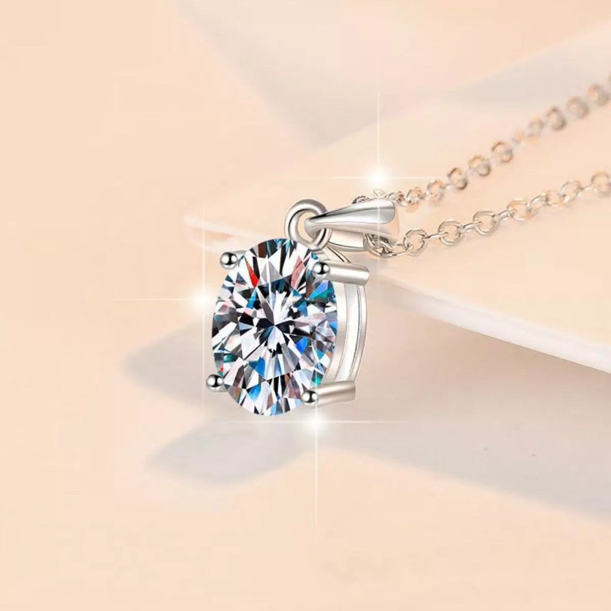 2 Carat Moissanite 925 Sterling Silver Necklace