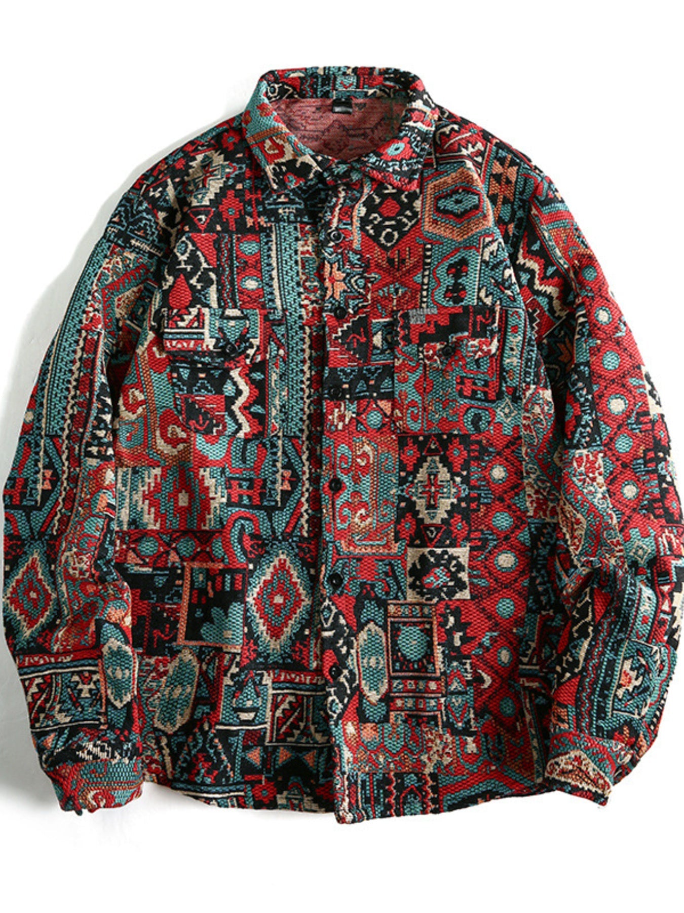 Men's Geometric Button Up Shacket