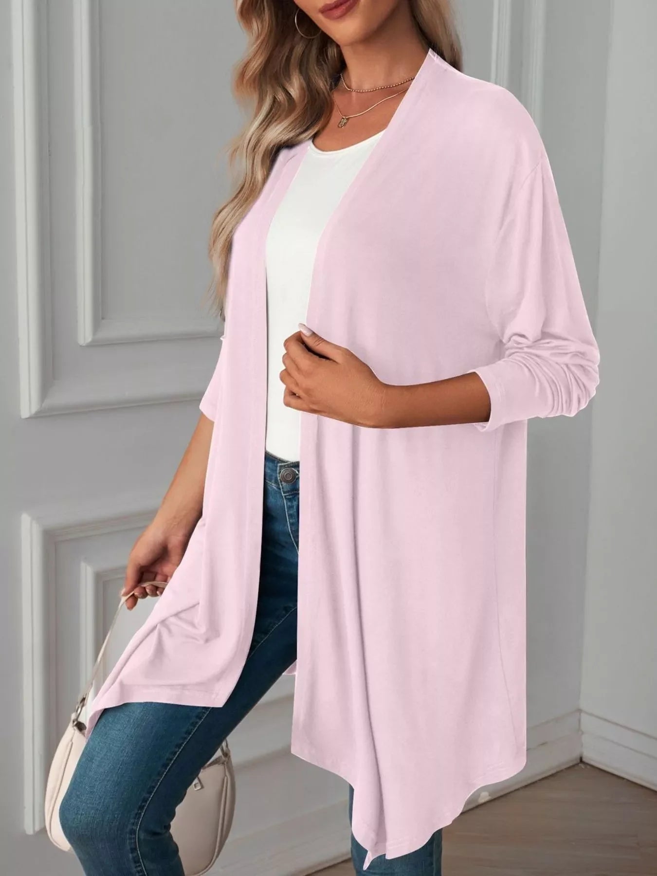 Lightweight Open Front Cardigan