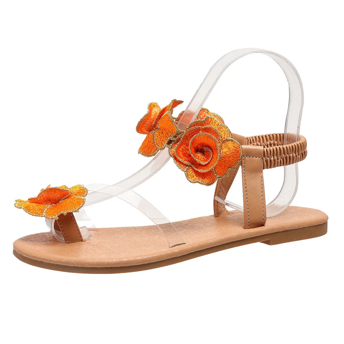 Flower Toe Loop Flats Sandals