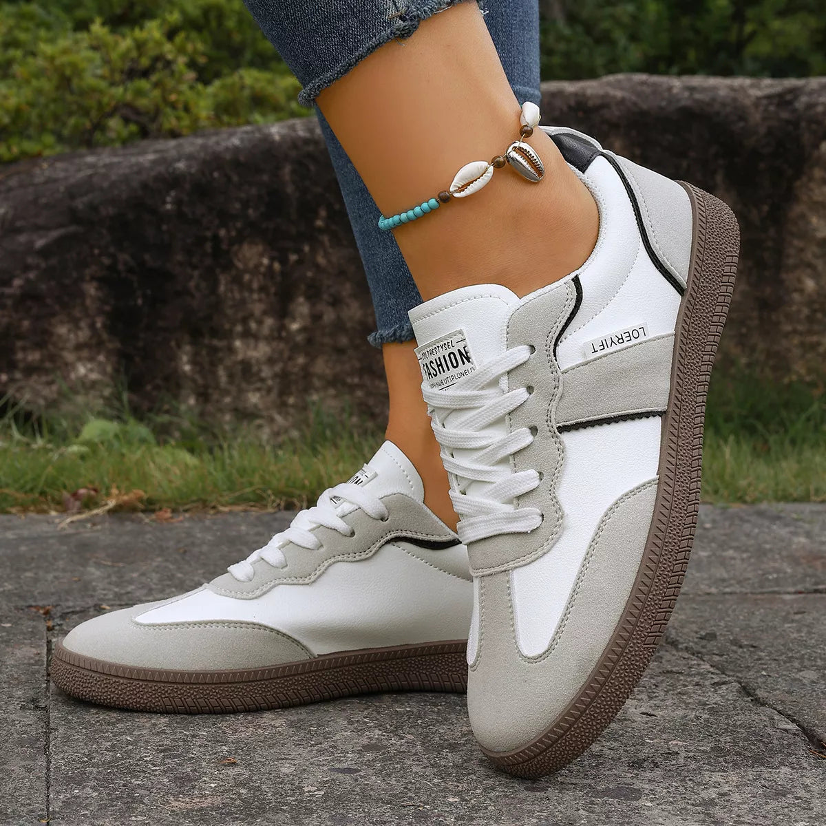 Round Toe Lace Up Sneakers