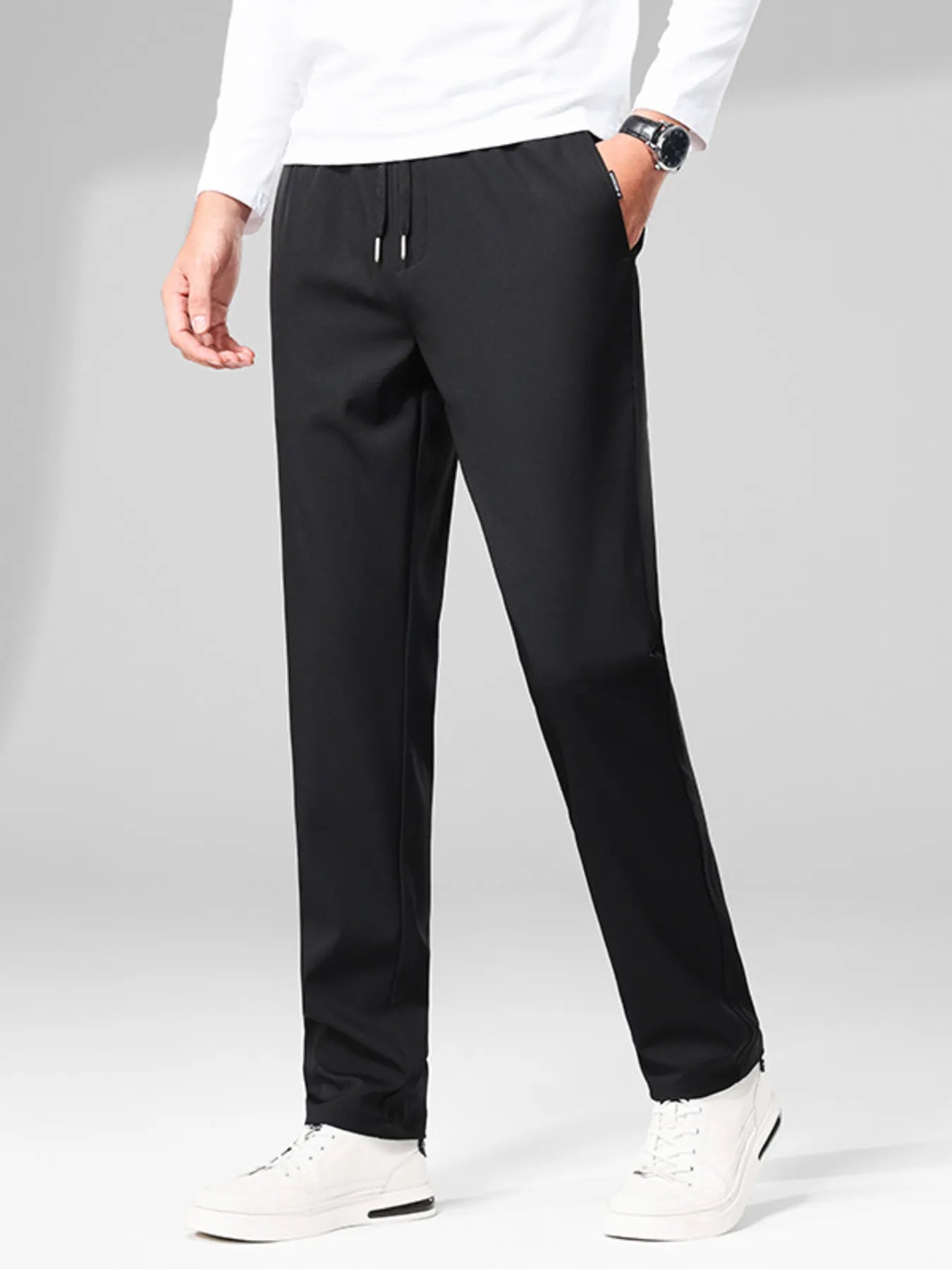 Men's Plus Size Drawstring Pants with Pockets