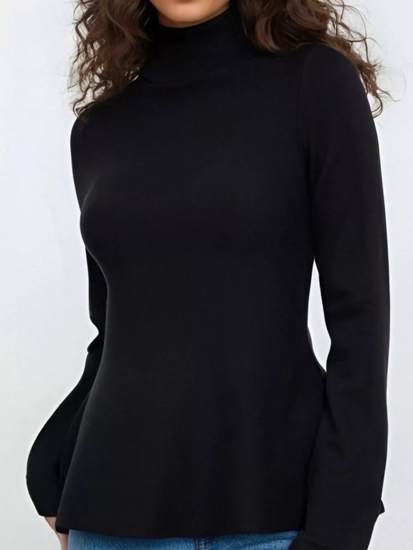 Mock Neck Long Sleeve Sweater