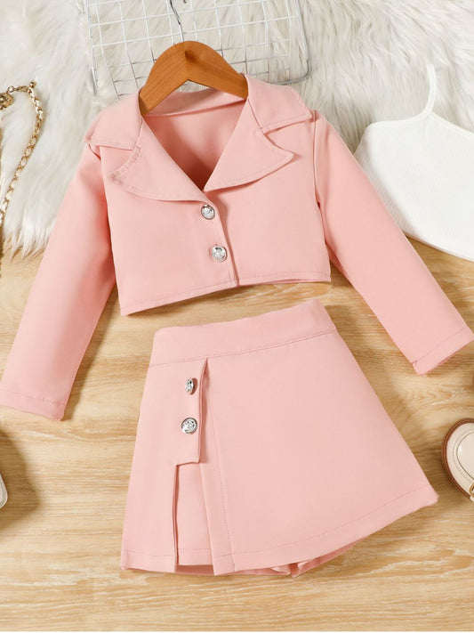 Children's Cami & Long Sleeve Outerwear & Skirt Set