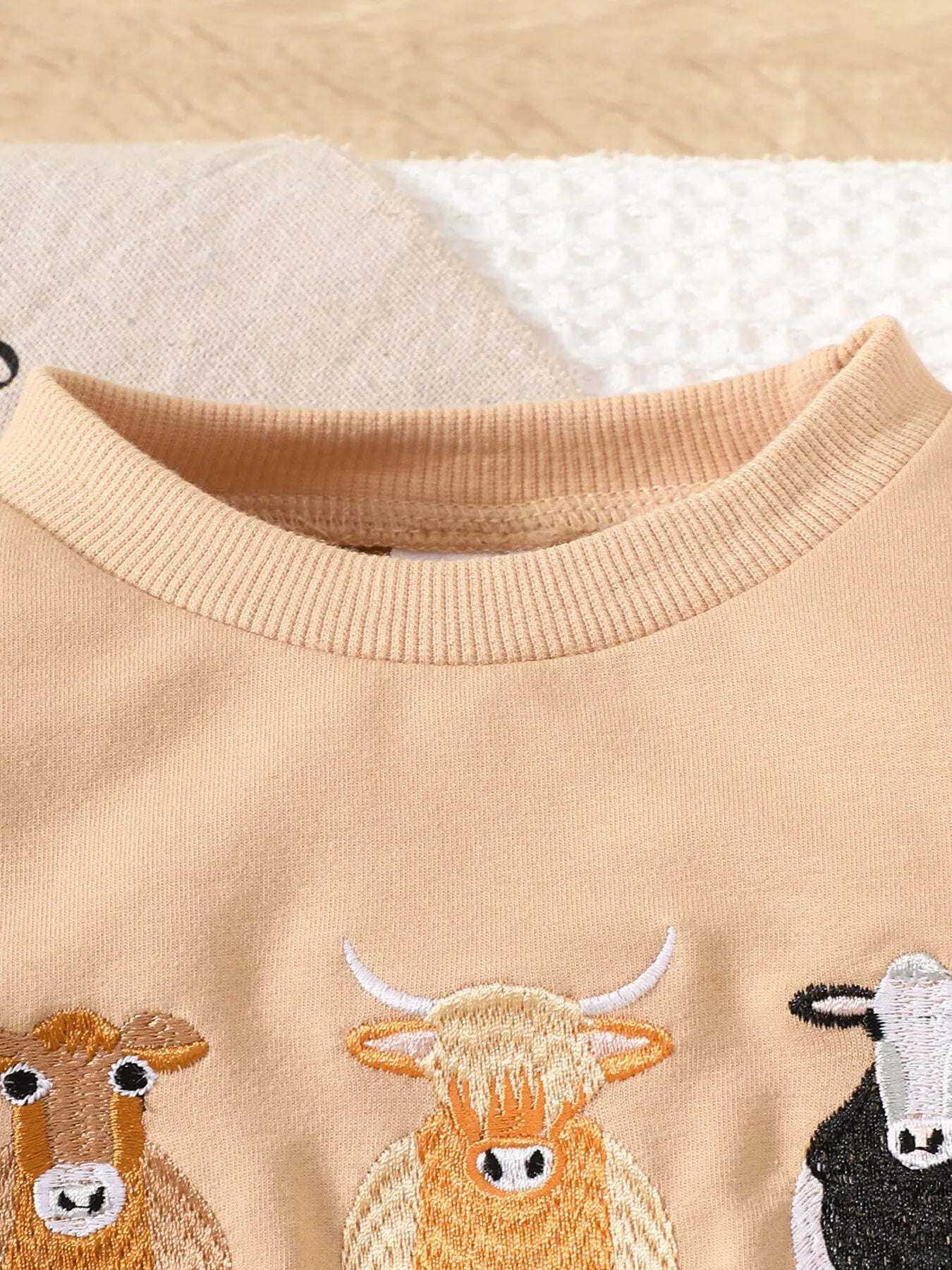 Children's Farm Animal Embroidered Top and Pants Set