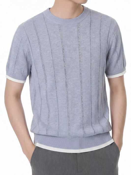 Men's Contrasting Trim Knit T-Shirt