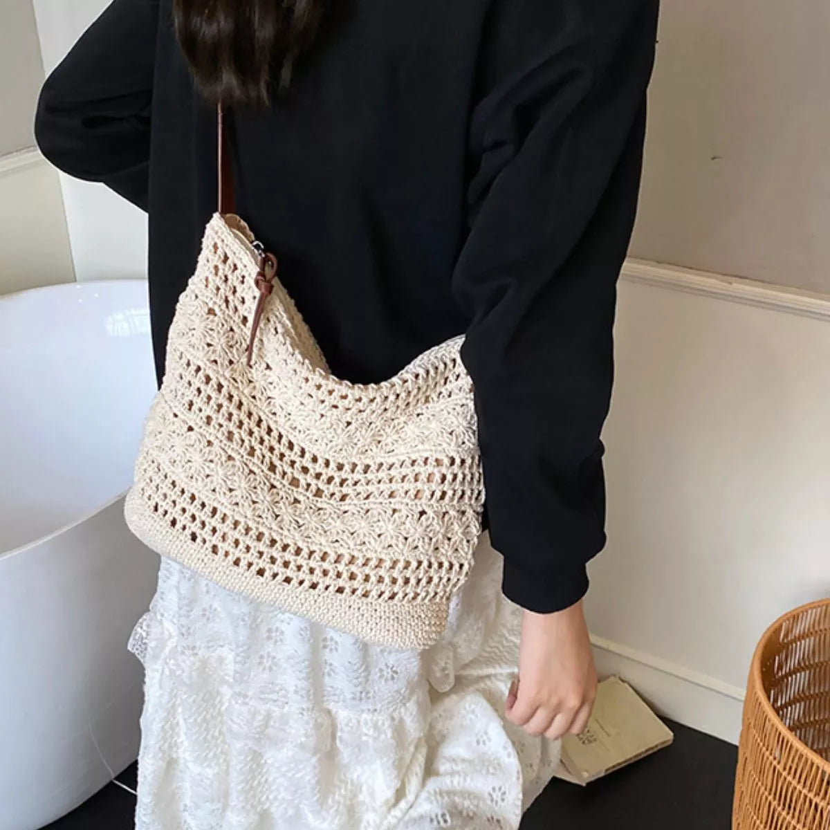 Crochet Knit Shoulder Bag