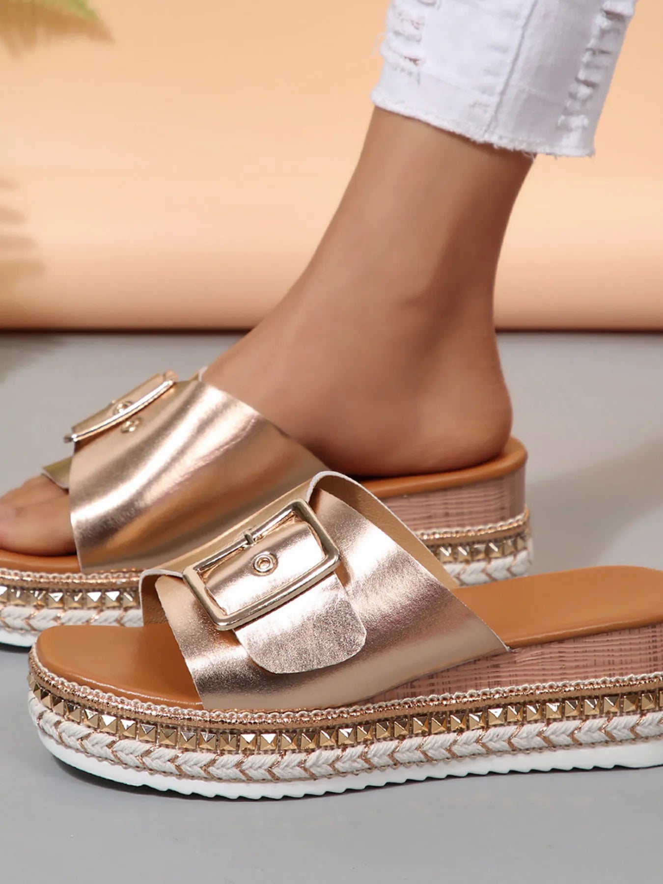 Buckle Espadrille Platform Sandals