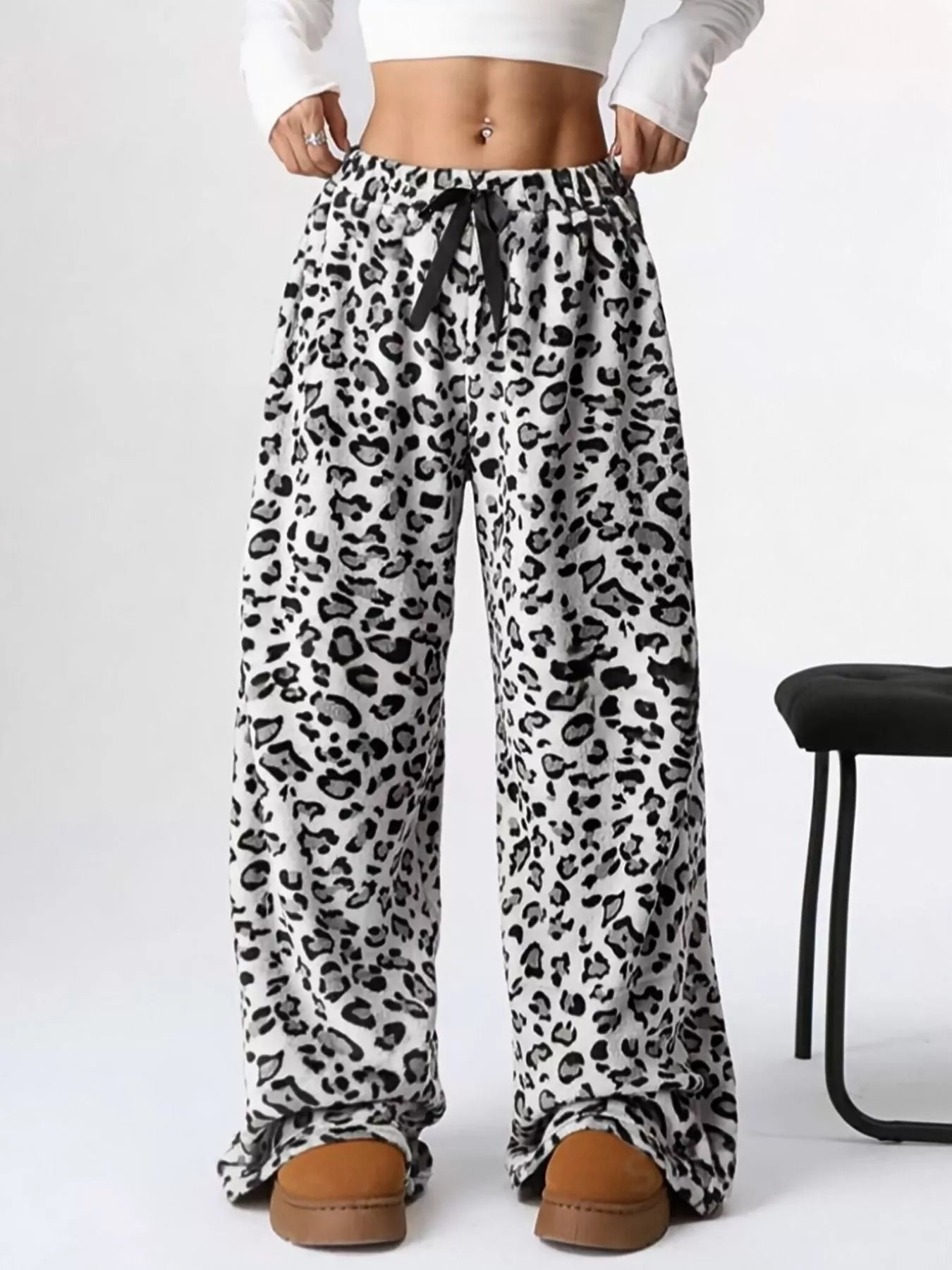 Drawstring Wide Leg Pants