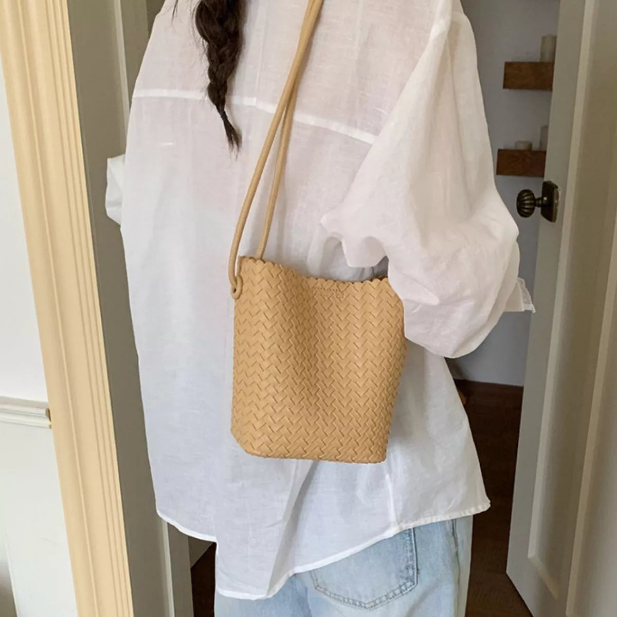 Woven Straw Crossbody Bag