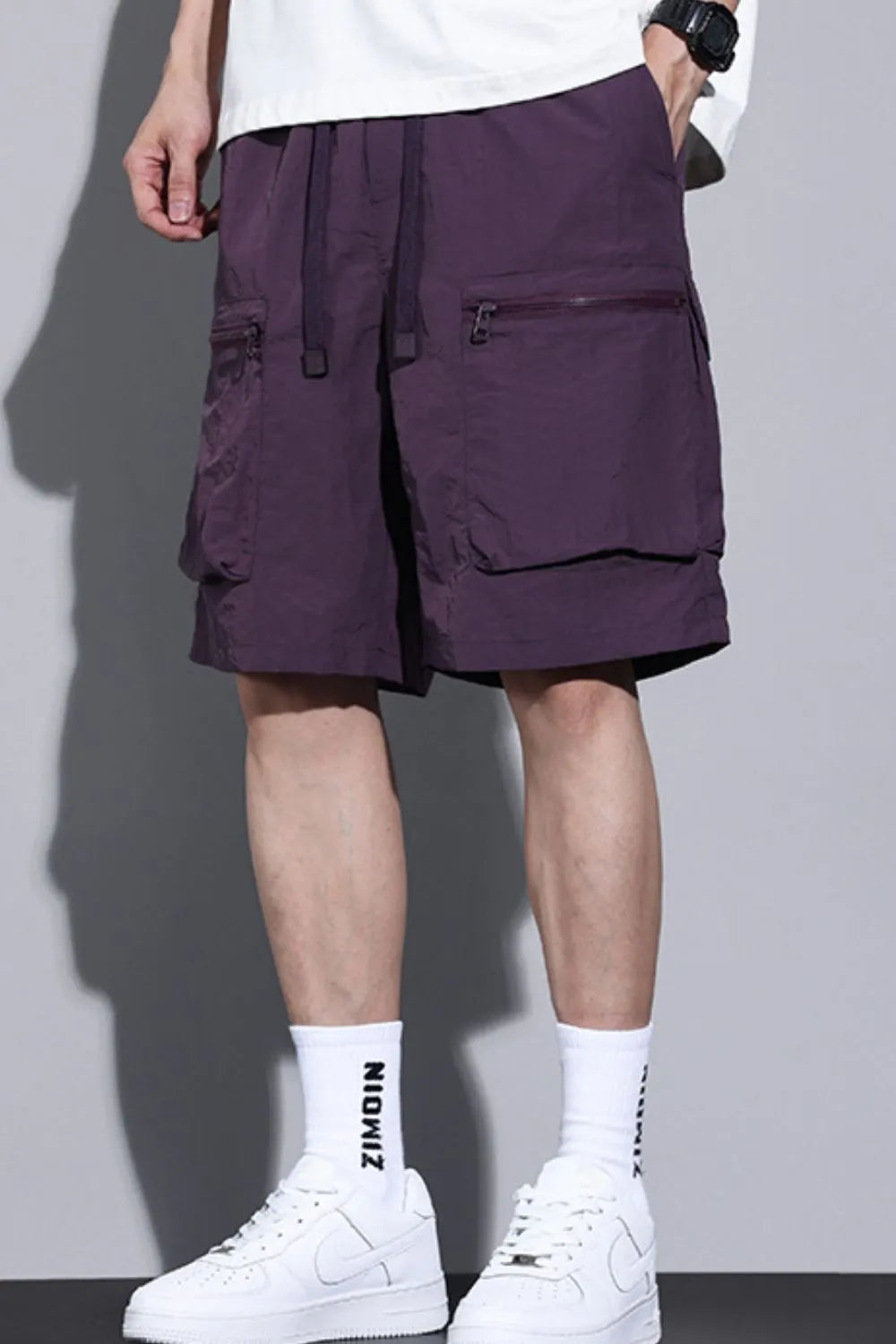 Men's Plus Size Drawstring Cargo Shorts