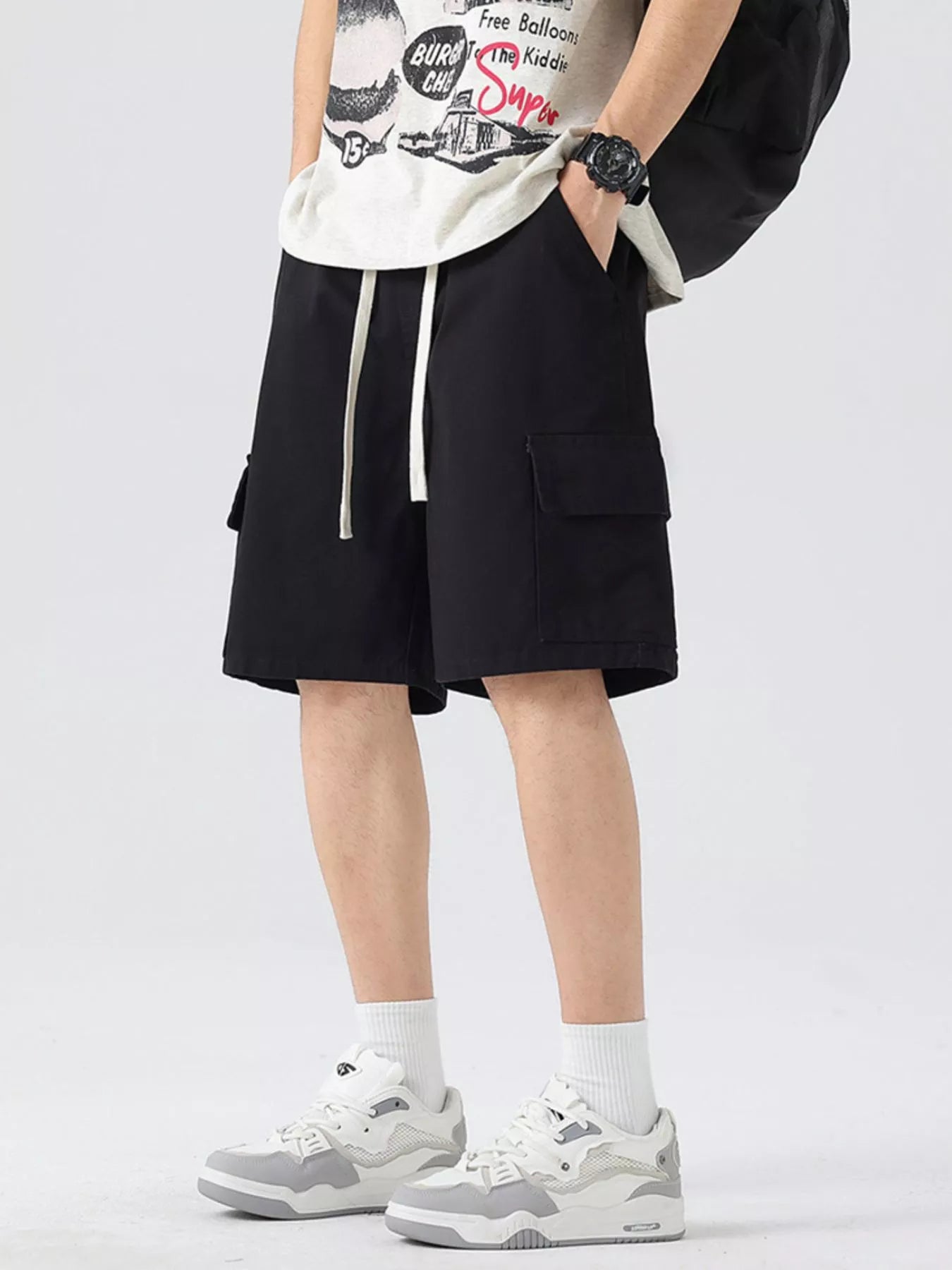 Men's Full Size Drawstring Loose Fit Shorts Plus Size