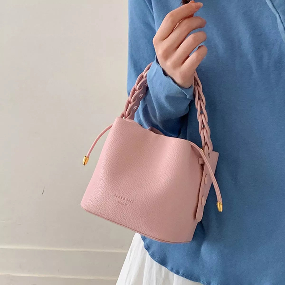 PU Leather Bucket Crossbody Bag
