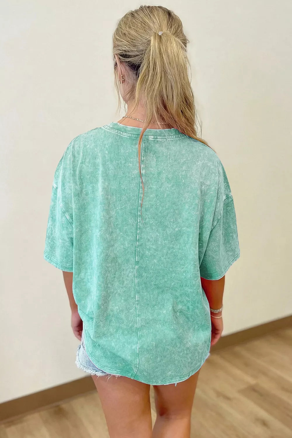 Solid Color Cotton Mineral Washed Oversize Tee