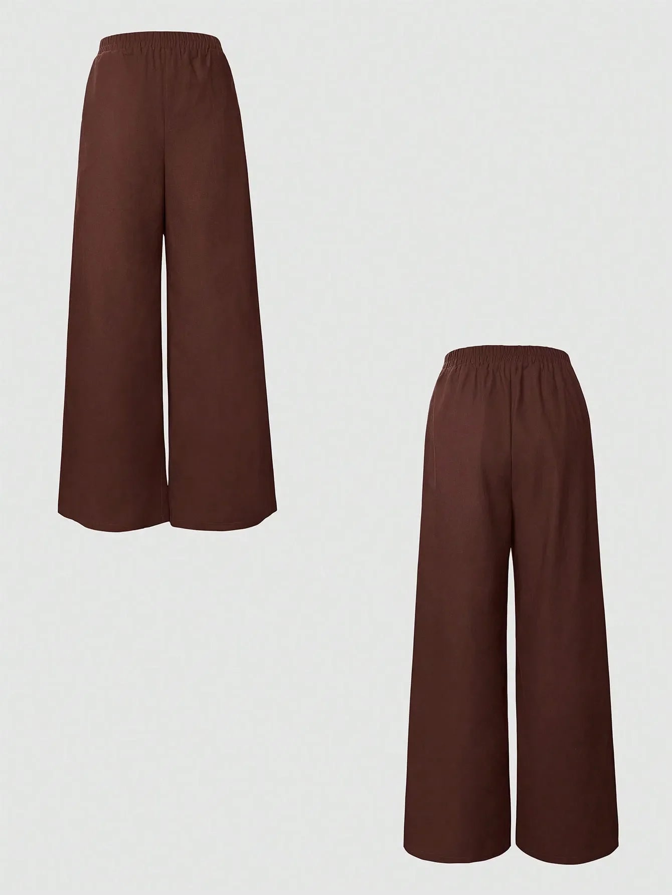 Sleeveless Blazer and Wide Leg Pants Set