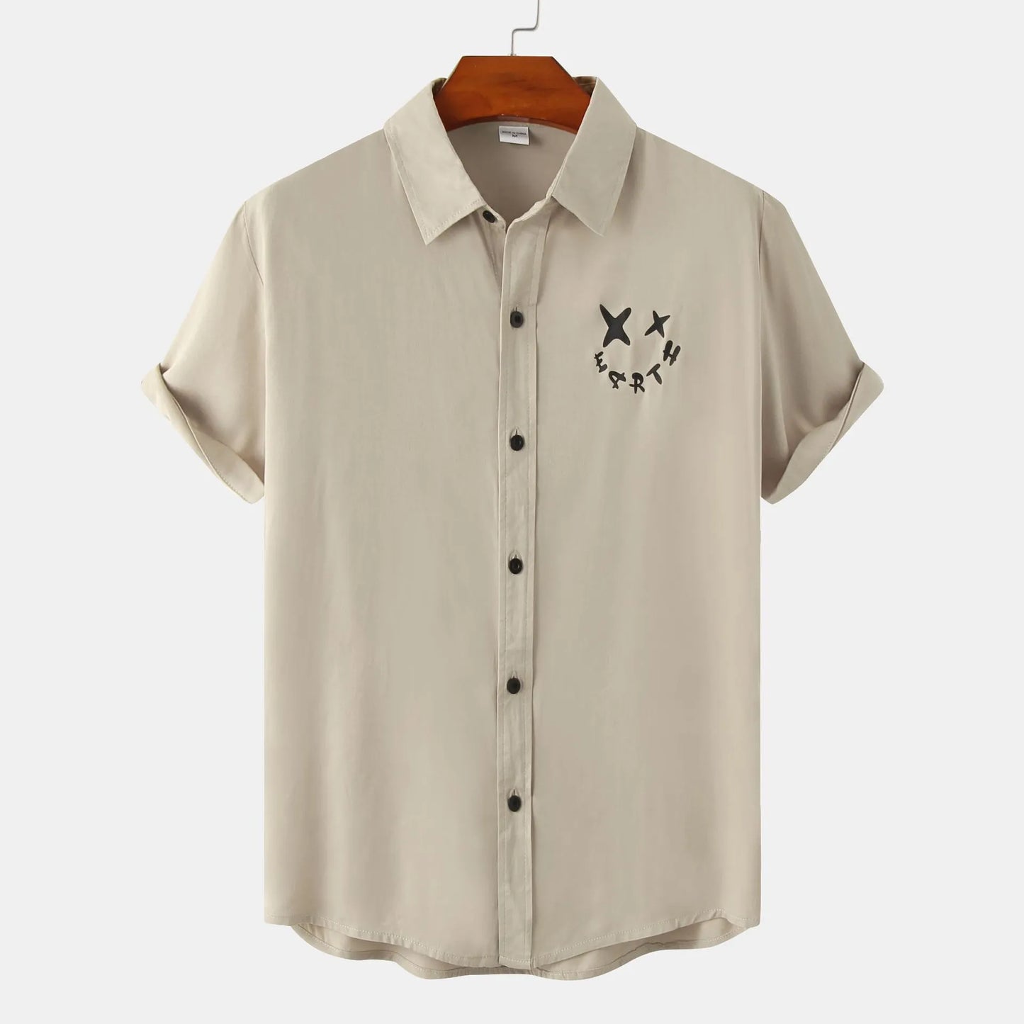 Men's Plus Size Casual Short Sleeve Button Down Shirt