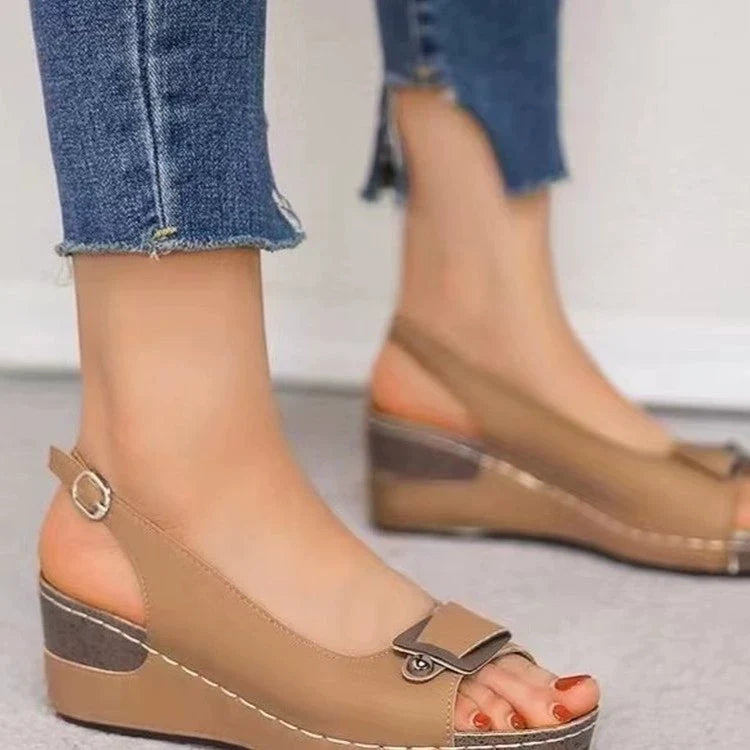 Peep Toe Wedge Sandals