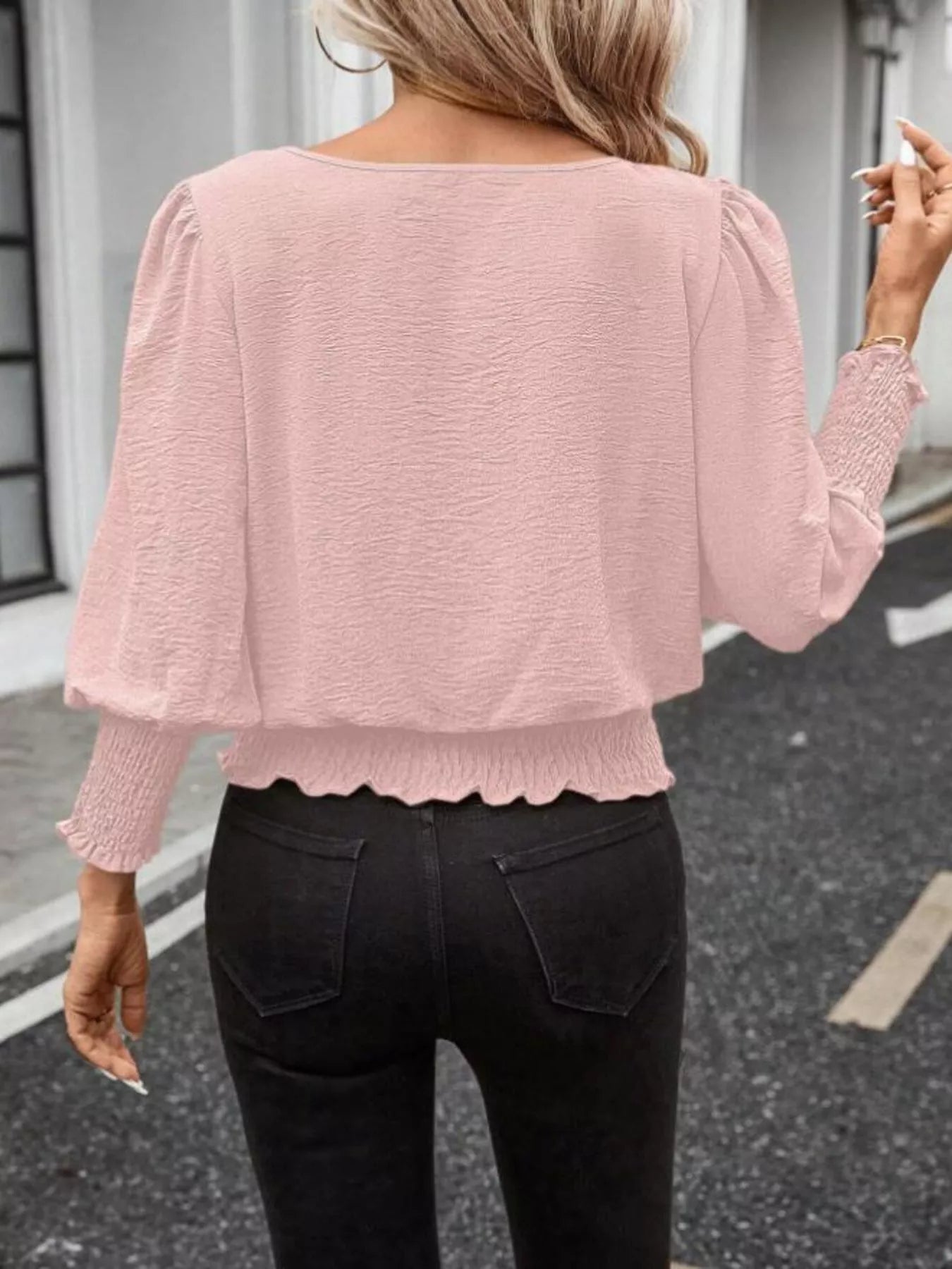 Puff Sleeve Smocked Blouse