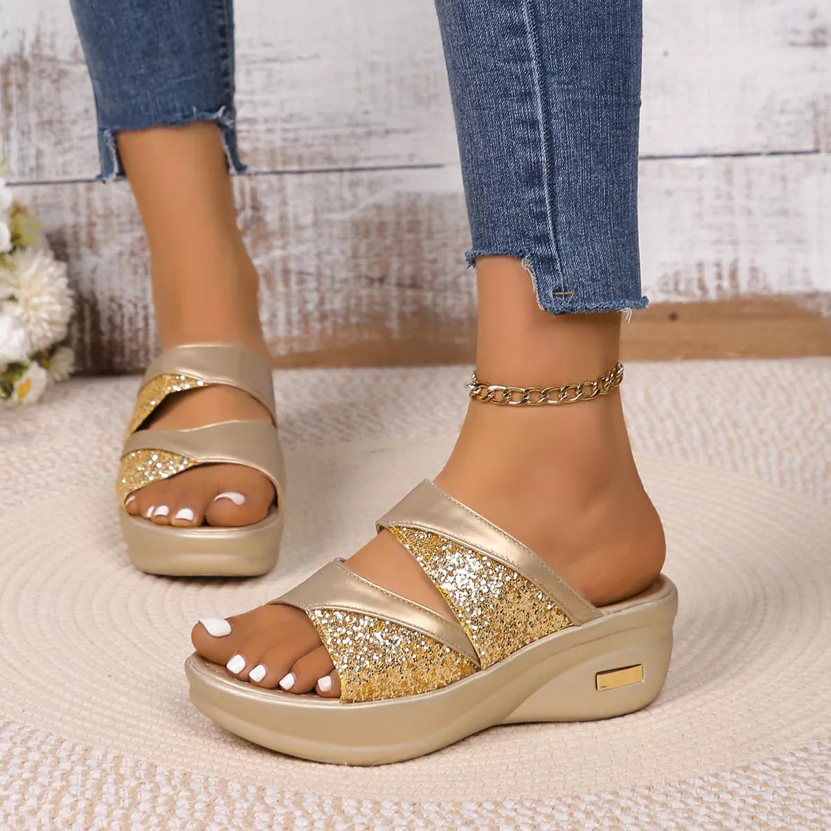 Open Toe Platform Wedge Sandals