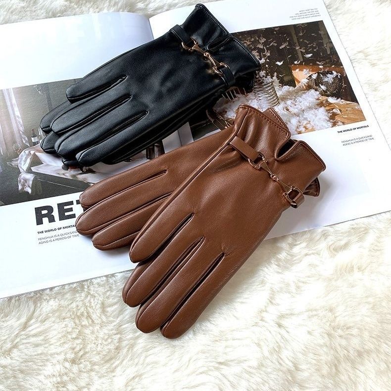 Women Suede Fleece Winter Gloves - Thermal Liner For Cozy Hands