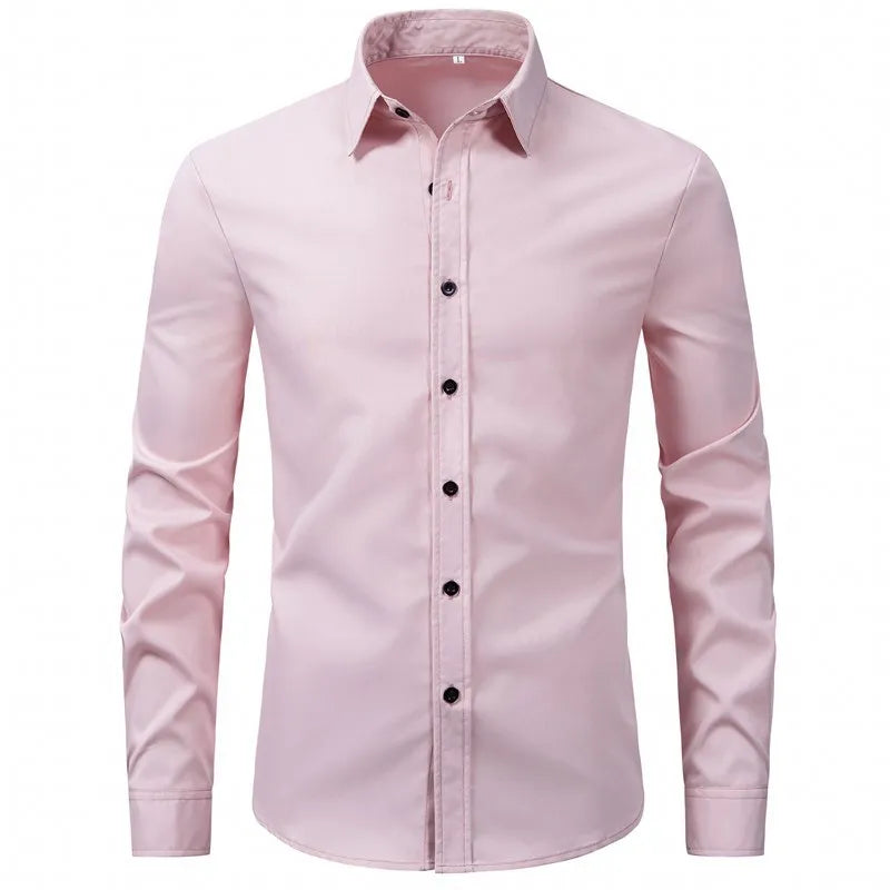 Men's Plus Size Button Up Long Sleeve Shirt