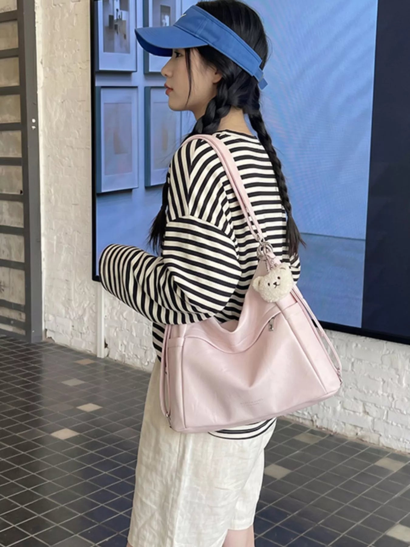 Adjustable Strap Leather Shoulder Bag