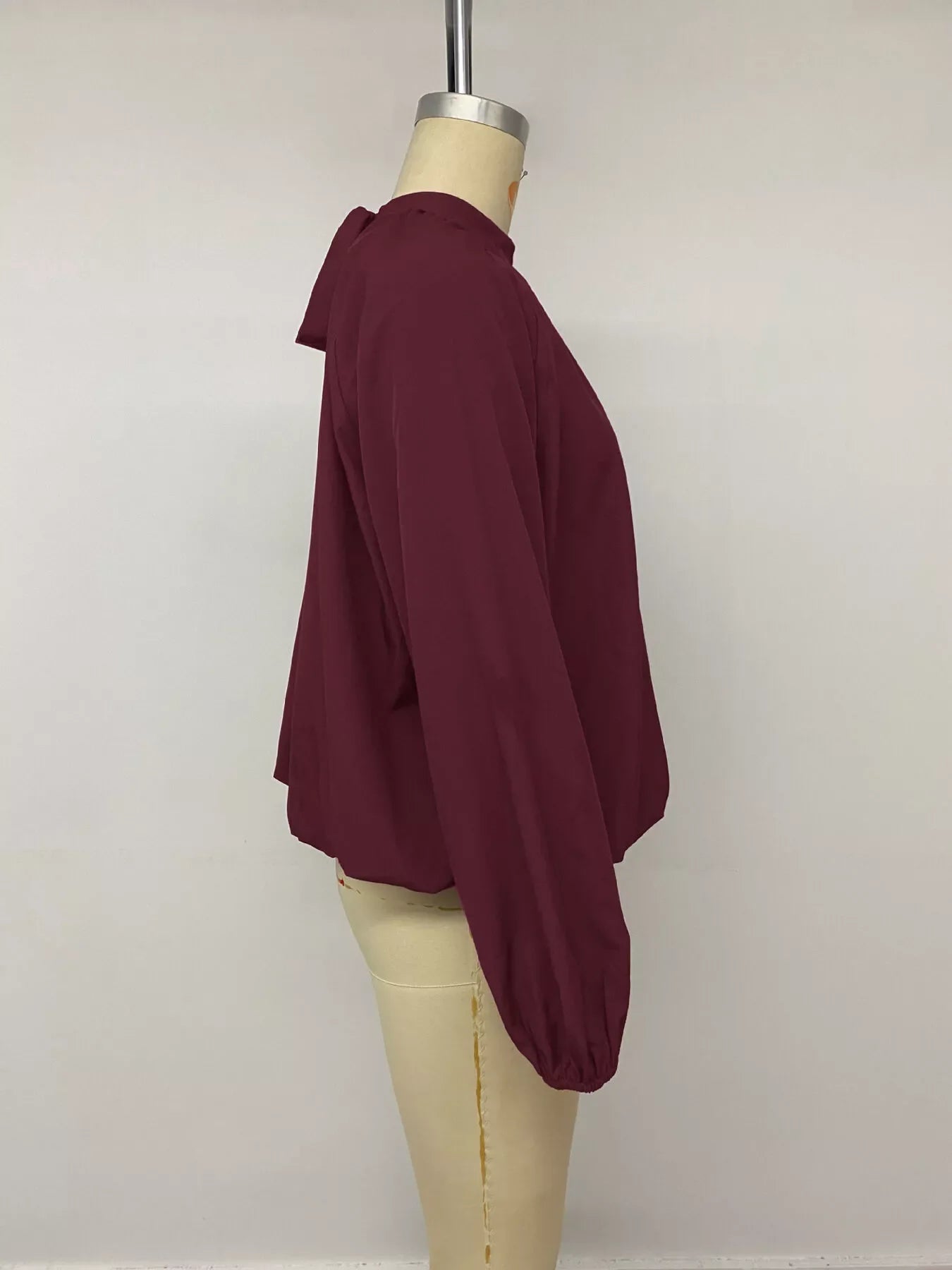 Tie Back Balloon Sleeve Blouse