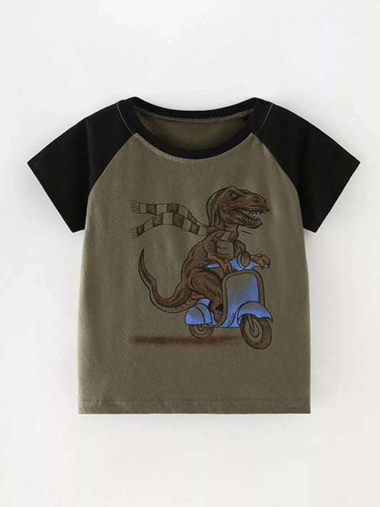 Children's Dinosaur Graphic Raglan Sleeve T-Shirt