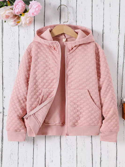 Children's Quilted Zip-Up Hooded Jacket