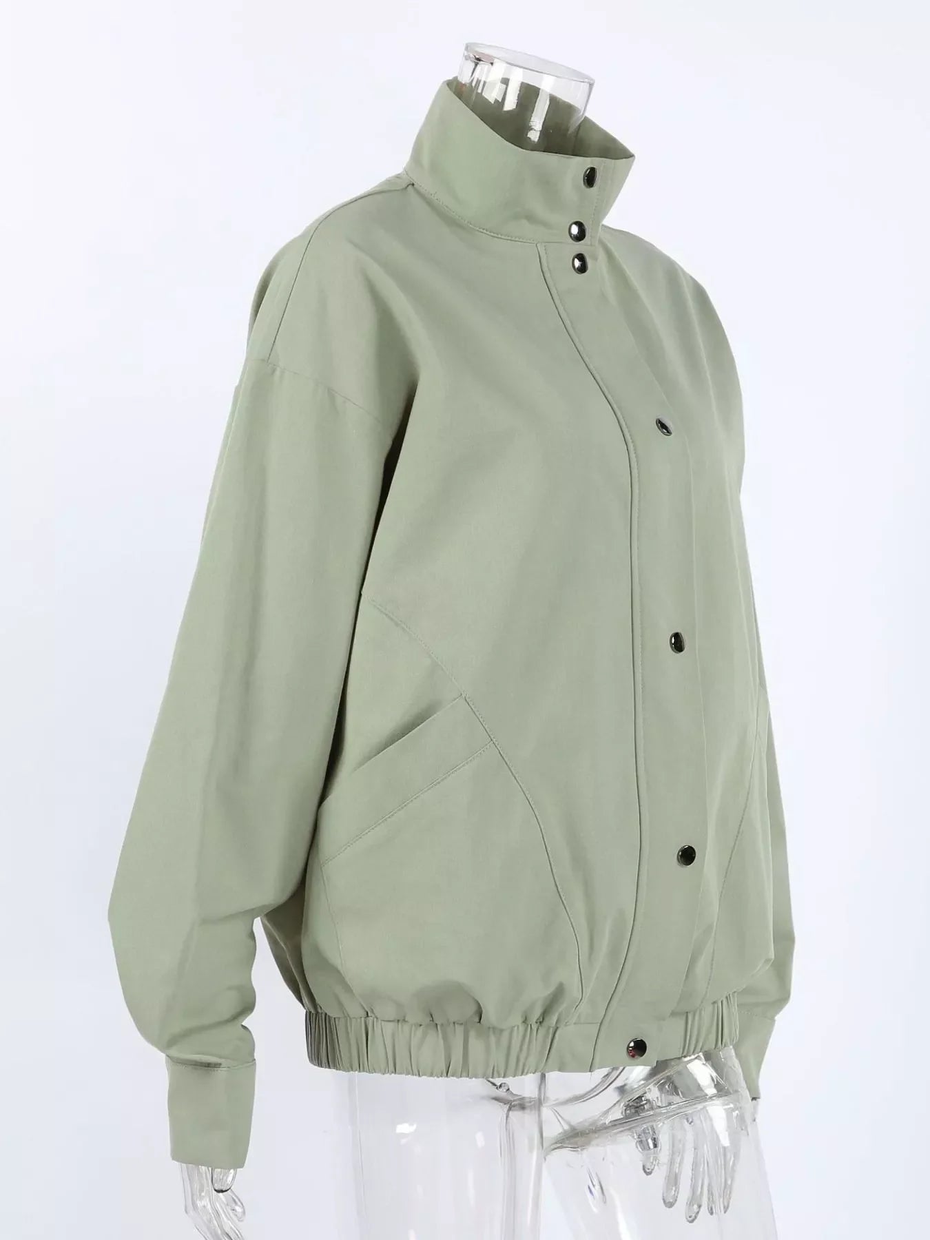 Snap Down Dropped Shoulder Jacket