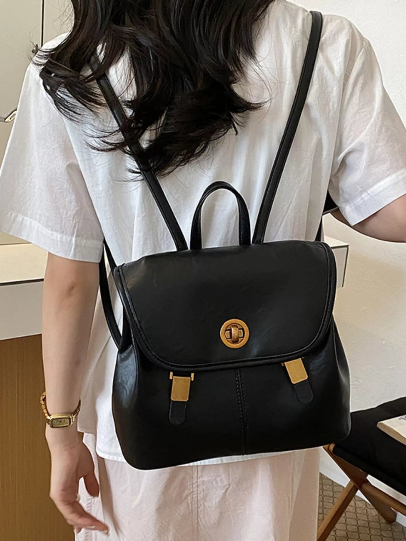 PU Leather Backpack Bag