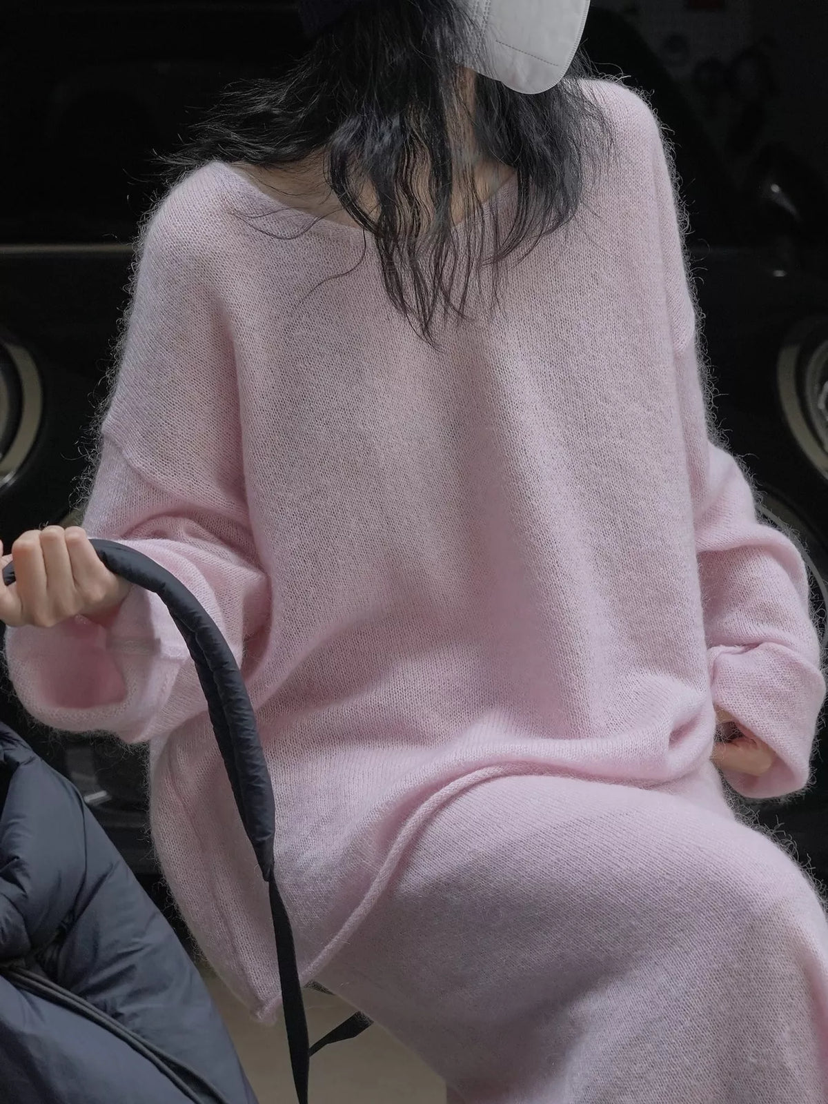 Round Neck Dropped Shoulder Sweater