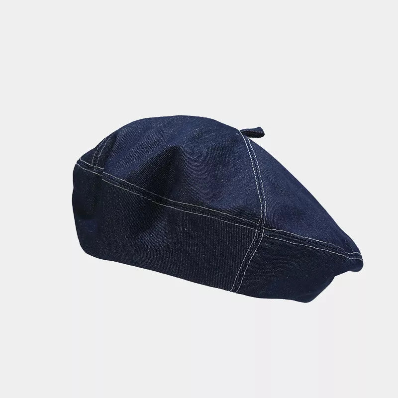 Vintage Style Denim Beret Hat
