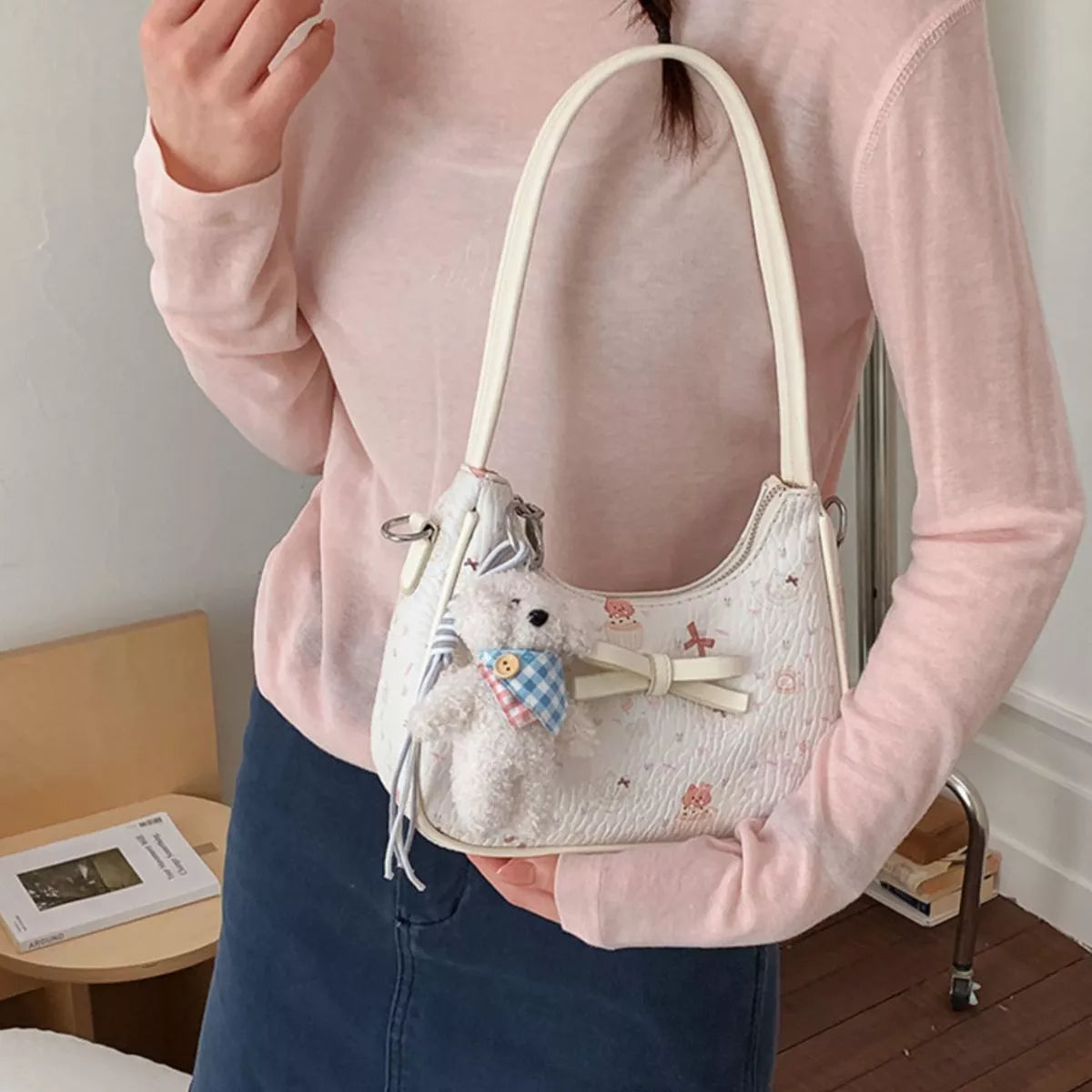 Printed PU Leather Shoulder Bag
