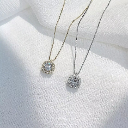925 Sterling Silver Zircon Pendant Necklace