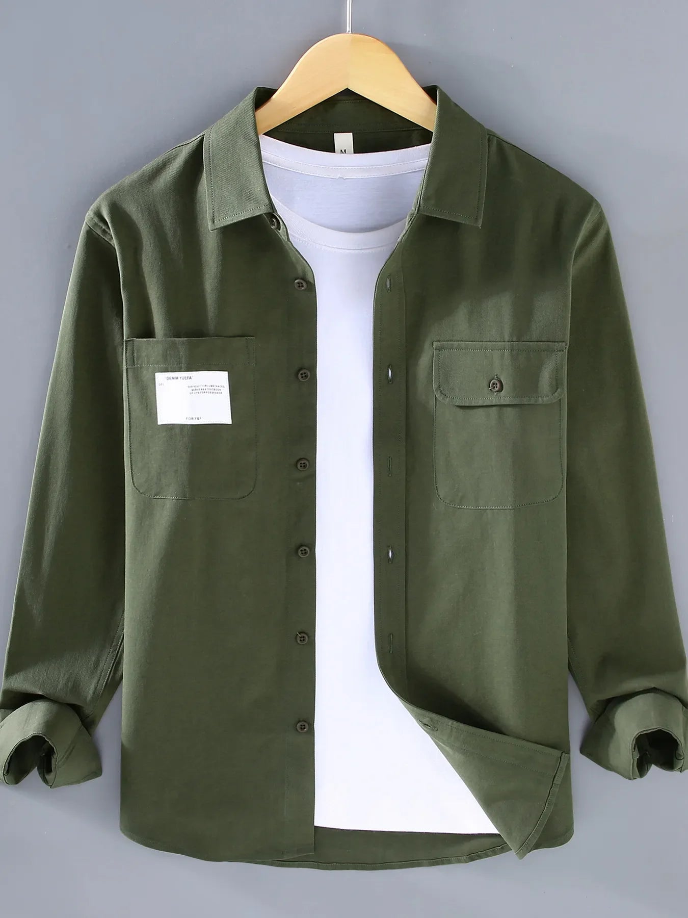 Men's Plus Size Button Up Long Sleeve Shirt