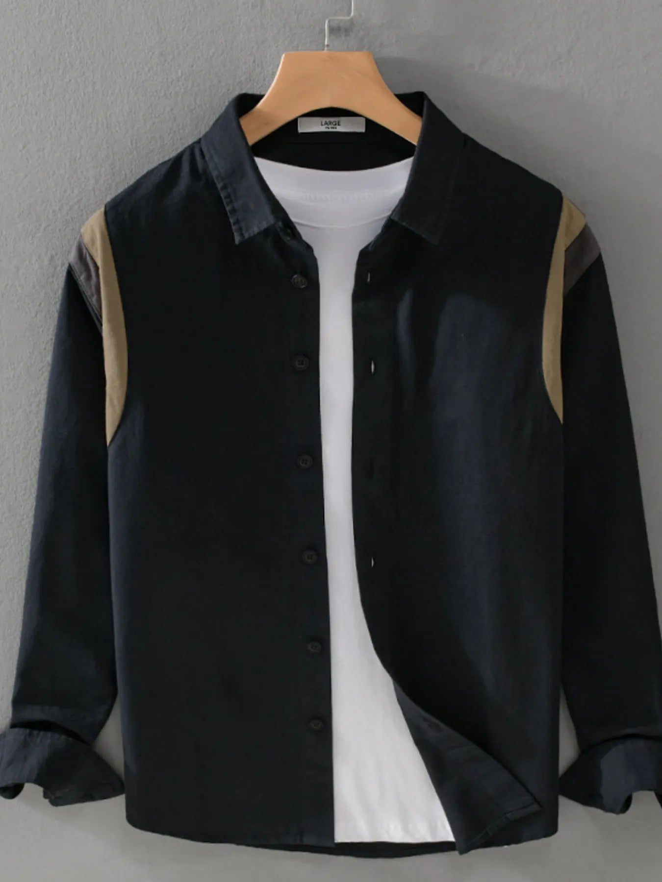 Men's Plus Size Button-Up Long Sleeve Shirt