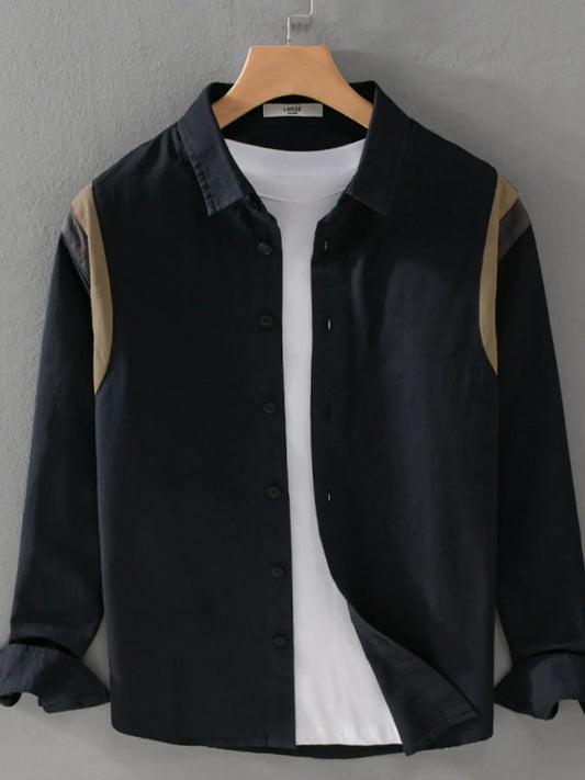 Men's Plus Size Button-Up Long Sleeve Shirt