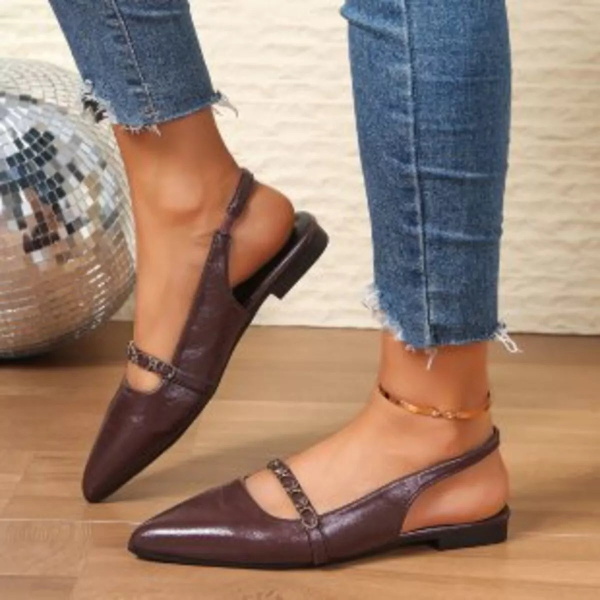 Point Toe Slingback Sandals