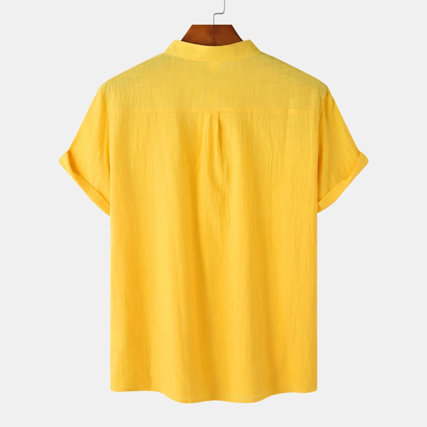 Men's Mandarin Collar Short Sleeve Henley Shirt