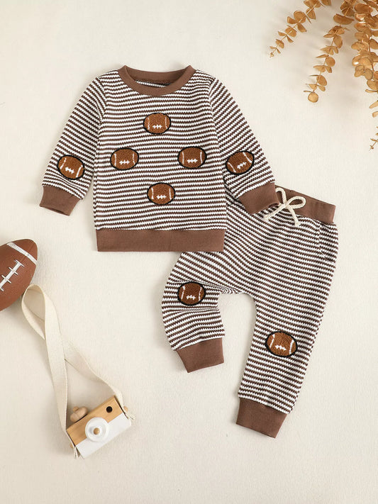 Children's Striped Football Top and Pants Set