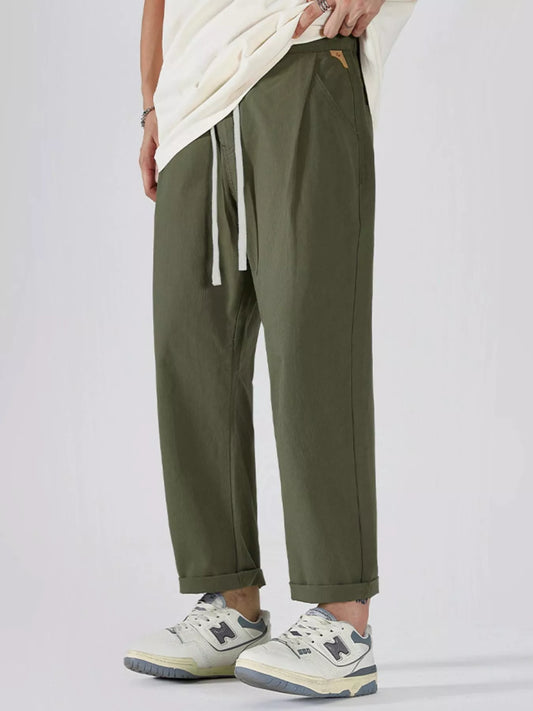 Men's Full Size Drawstring Wide Leg Pants Plus Size