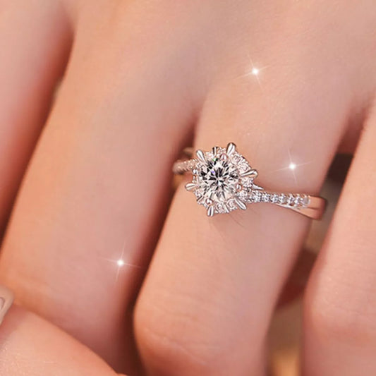 2 Piece Moissanite 925 Sterling Silver Ring