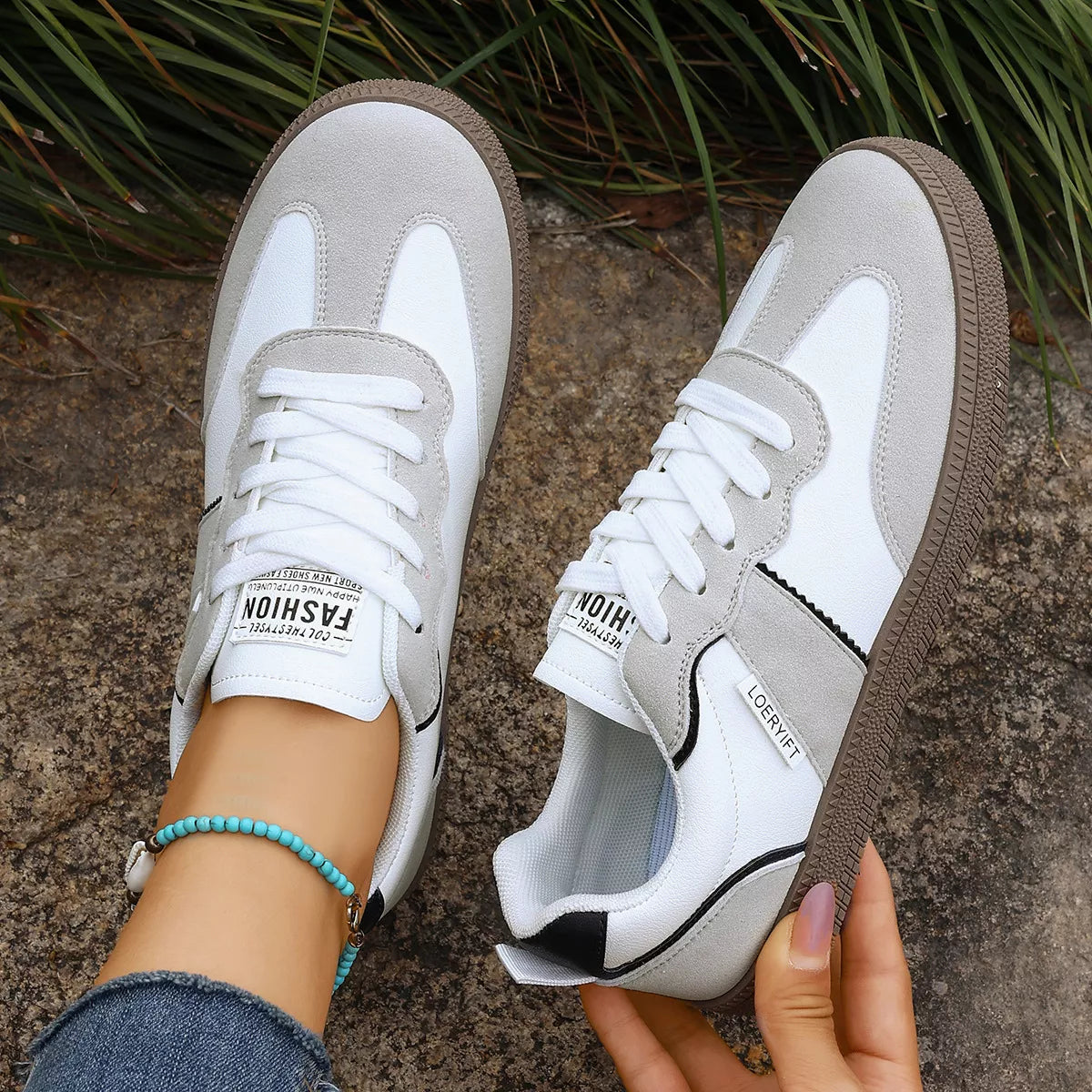 Round Toe Lace Up Sneakers