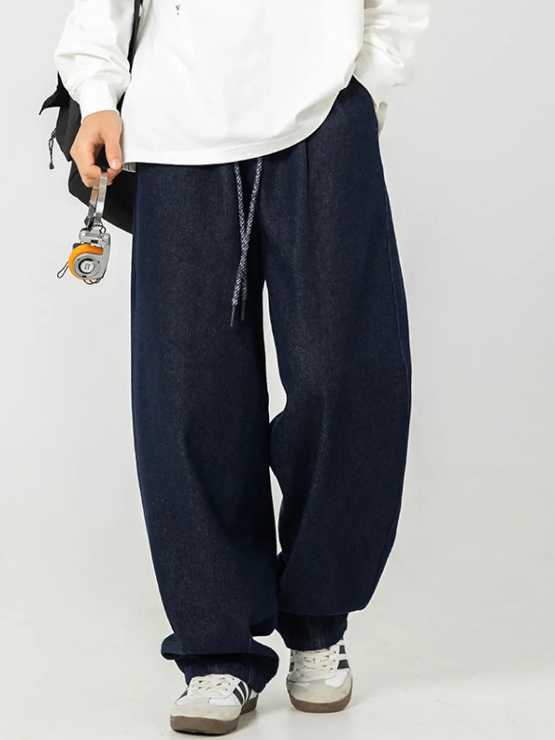 Men's Plus Size Drawstring Loose Fit Jeans